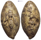 Greek sling bullet. Thrace. (c. 4th–1st centuries BC) Sling bullet is with an image of a bee on one side and with an inscription ΚΑΛΑ (Κάλα, Kala) on ...