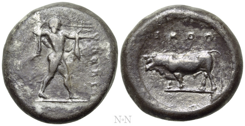 LUCANIA. Poseidonia. Nomos - Stater (Circa 470-445 BC). 

Obv: ΠΟΣΕ. 
Poseido...