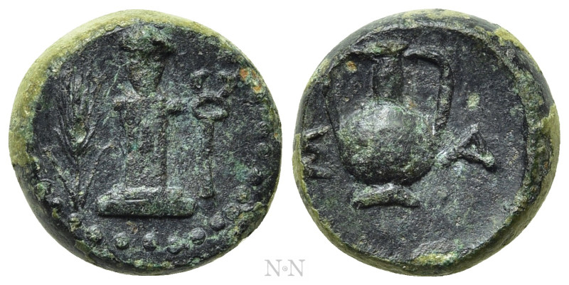 THRACE. Sestos. Ae (Circa 300 BC). 

Obv: Facing herm; grain-ear to left, kery...