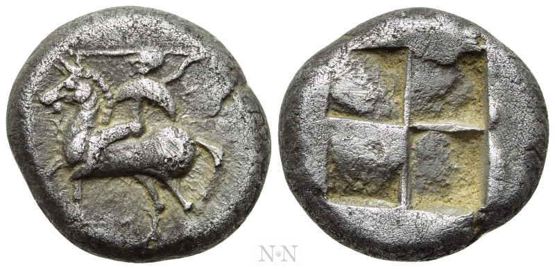 MACEDON. Sermylia. 1/6 Stater - Tetrobol (Circa 5th century BC). 

Obv: Horsem...