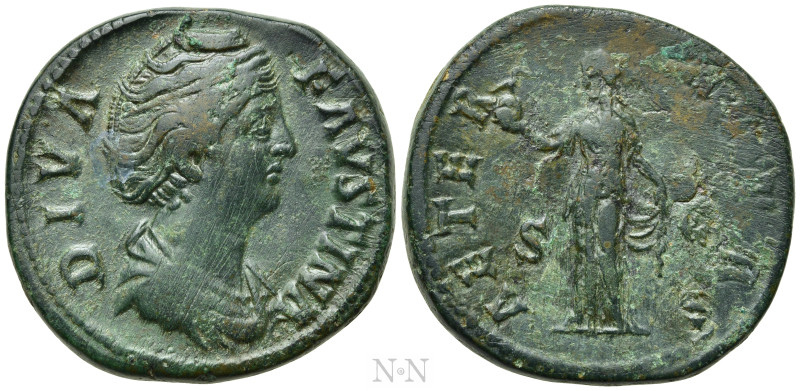 DIVA FAUSTINA I (Died 140/1). Sestertius. Rome. 

Obv: DIVA FAVSTINA. 
Draped...
