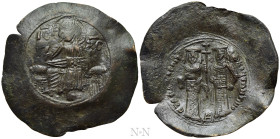 SERBIA. Stefan Radoslav (1228-1234). Trachy. Ras. 

Obv: IC - XC. 
Christ Pantokrator enthroned facing, holding book of Gospels and raising hand in...