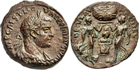 SYRIA, Coele-Syria. Heliopolis. Valerian I, 253-260. (Bronze, 28.5 mm, 17.78 g, 12 h). IMP CAES P LIC VALERIANVS P F AVG Laureate, draped and cuirasse...