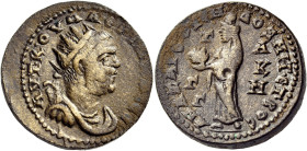 CILICIA. Anazarbus. Valerian I, 253-260. (Bronze, 25 mm, 15.01 g, 11 h), ΒΟC = year 272 = 253/4. ΑΥΤ Κ ΟΥΑΛЄΡΙΑΝΟC Radiate, draped and cuirassed bust ...