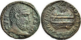 PHRYGIA. Synnada. Time of Trajan Decius, 249-251. 4 Assaria (Bronze, 25 mm, 7.07 g, 11 h), Struck under Aurelius Tlepolemos, archon of equestrian rank...