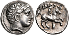 KINGS OF MACEDON. Philip II, 359-336 BC. 1/5 Tetradrachm (Silver, 13 mm, 2.60 g, 6 h), struck late in the reign of Alexander III or during that of Phi...