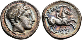 KINGS OF MACEDON. Philip II, 359-336 BC. 1/5 Tetradrachm (Silver, 15 mm, 2.36 g, 12 h), struck posthumously under Philip III Arrhidaios, Amphipolis, c...