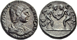 PISIDIA. Selge. Julia Mamaea, mother of Severus Alexander, Augusta, 222-235. 4 Assaria (Bronze, 22 mm, 10.36 g, 6 h). ΙΟΥΛΙΑΝ ΜΑΜΕΑΝ ϹΕΒΑϹ Draped bust...