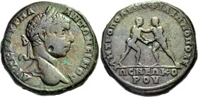 THRACE. Philippopolis. Elagabalus, 218-222. 5 Assaria (Bronze, 28 mm, 18.03 g, 7 h). ΑΥΤ Κ Μ ΑΥΡΗΛ - ΑΝΤΩΝΕΙΝΟϹ Laureate head of Elagabalus to right. ...