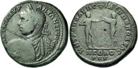 THRACE. Philippopolis. Elagabalus, 218-222. Tetrassarion (Bronze, 30 mm, 17.68 g, 7 h). ΑΥΤ Κ Μ ΑΥΡ - ΑΝΤΩΝΕΙΝΟϹ Laureate, draped and cuirassed bust o...