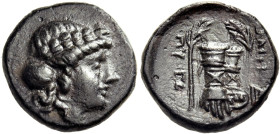 IONIA. Smyrna. Circa 115-105 BC. (Bronze, 15 mm, 2.61 g, 12 h), struck under the magistrate Pyrrhos. Laureate head of Apollo to right. Rev. ZMYP / ΠY[...