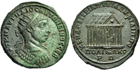 THRACE. Philippopolis. Elagabalus, 218-222. Hexassarion (Bronze, 35 mm, 30.24 g, 6 h), commemorating the Kendreiseian and Pythian in Philippopolis. ΑΥ...