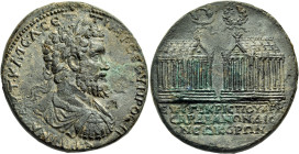 LYDIA. Sardis. Septimius Severus, 193-211. Oktassarion (Bronze, 38 mm, 32.31 g, 12 h), celebrating the games held in honour of Sardis's two neokorates...