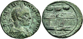 SYRIA, Seleucis and Pieria. Heliopolis. Valerian I, 253-260. 5 Assaria (Bronze, 27 mm, 15.12 g, 6 h), 256/257. IMP CAES P LIC - VALERIANVS P F AVG Lau...