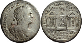 MYSIA. Pergamum. Caracalla, 198-217. Oktassarion (Bronze, 45 mm, 43.62 g, 12 h), struck to commemorate Pergamum's being awarded a third Neokorate, und...