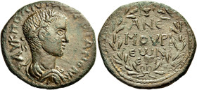 CILICIA. Anemurium. Valerian I, 253-260. (Bronze, 28 mm, 9.88 g, 6 h), year Γ = 3 = 255/6. ΑΥ Κ ΠΟ ΛΙ ΟΥΑΛЄΡΙΑΝΟΝ Laureate, draped and cuirassed bust ...