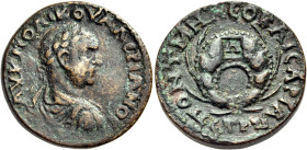 PONTUS. Neocaesarea. Valerian I, 253-260. 5 Assaria (Bronze, 26 mm, 11.89 g, 1 h), year ΡϘΒ = 192 = 255/6. ΑΥ Κ ΠΟ ΛΙΚ ΟΥΑΛΕΡΙΑΝΟϹ Laureate, draped an...