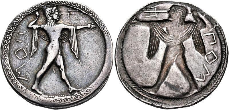 LUCANIA. Poseidonia. Circa 530-500 BC. Stater (Silver, 31 mm, 7.47 g, 12 h). ΠOM...