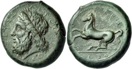 SICILY. Syracuse. Timoleon and the Third Democracy, 344-317 BC. Dilitron (Bronze, 27 mm, 19.24 g, 1 h), circa 339/8-334. ΖΕΥΣ ΕΛΕΥΘΕΡΙΟΣ Laureate head...