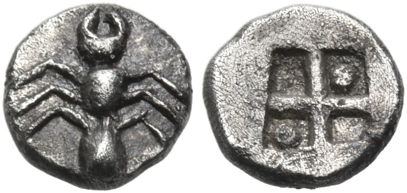 CIMMERIAN BOSPOROS. Pantikapaion. Circa 470-460 BC. Tetartemorion (Silver, 6 mm,...