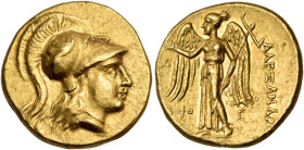 KINGS OF MACEDON. Alexander III 'the Great', 336-323 BC. Stater (Gold, 18 mm, 8.54 g, 10 h), posthumous issue, Tyre, regnal year 29 of Azemilkos = c. ...