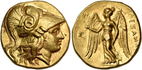 KINGS OF MACEDON. Alexander III 'the Great', 336-323 BC. Stater (Gold, 18 mm, 8.61 g, 12 h), struck posthumously during the reign of Ptolemy I Soter, ...