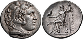 KINGS OF MACEDON. Alexander III 'the Great', 336-323 BC. Tetradrachm (Silver, 30 mm, 16.74 g, 1 h), struck posthumously, uncertain mint in Greece or M...