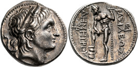 KINGS OF MACEDON. Demetrios I Poliorketes, 306-283 BC. Tetradrachm (Silver, 30 mm, 17.12 g, 11 h), Amphipolis, circa 289-288. Diademed head of Demetri...
