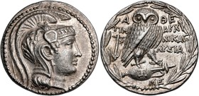 ATTICA. Athens. 134-133 BC. Tetradrachm (Silver, 29.5 mm, 16.74 g, 11 h), New style "stephanephoric" coinage, struck under the magistrates Timarchos, ...