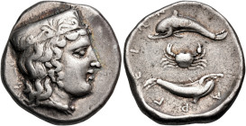 ARGOLIS. Argos. Circa 370-350 BC. Stater (Silver, 23 mm, 12.19 g, 12 h). Head of Hera to right, her hair flowing down the back of her neck, wearing st...