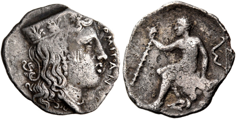 SICILY. Thermai Himerensis. Circa 350 BC. Litra (Silver, 12 mm, 0.61 g, 7 h). [Θ...