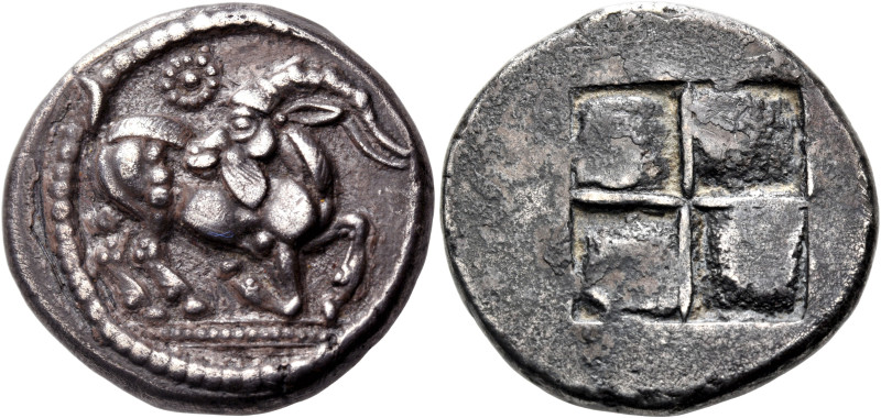 THRACO-MACEDONIAN TRIBES, Mygdones or Krestones. Circa 490-485 BC. Stater (Silve...