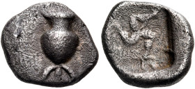 PAMPHYLIA. Aspendos. Circa 465-430 BC. Obol (Silver, 10.3 mm, 0.98 g). Amphora. Rev. Triskeles running to right; all within incuse square. SNG Paris 1...