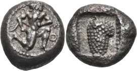 CILICIA. Soloi. Circa 440-410 BC. Stater (Silver, 20 mm, 10.75 g, 3 h). ΣO Satyr, nude and with a long tail, in the running/kneeling position to right...