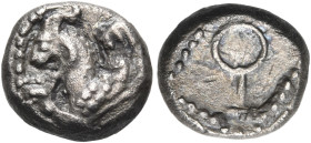 CILICIA. Tarsos or an Uncertain Mint in Southwestern Asia Minor. 5th century BC. Trihemiobol (Silver, 8 mm, 0.91 g, 12 h). Forepart of horned and wing...