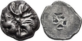 ASIA MINOR. Uncertain mint. 6th century BC. Stater (27 mm, 13.62 g). Foreparts of three winged lions arranged clockwise around central pellet. Rev. Sm...