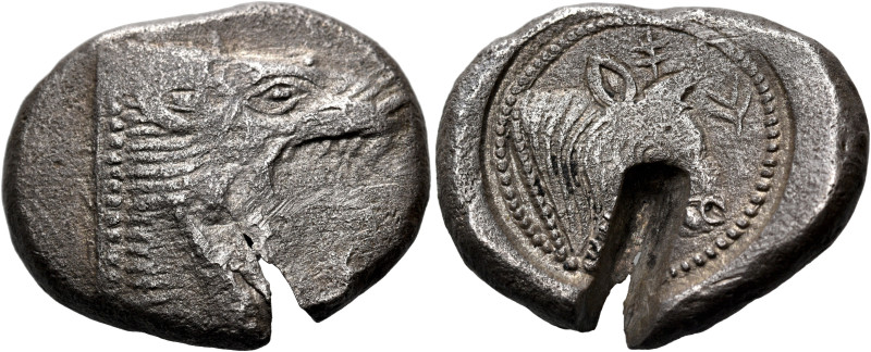 CYPRUS. Uncertain mint. Circa 515-485 BC. Stater (Silver, 24 mm, 10.77 g, 12 h)....