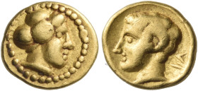 KYRENAIKA. Kyrene. Circa 331-322 BC. Obol (Gold, 8 mm, 0.83 g, 12 h), struck under the magistrate Jason. Head of the nymph Kyrene(?) to right; all wit...