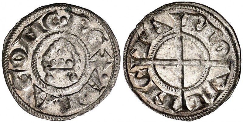 Comtat de Provença. Alfons I (1162-1196). Provença. Diner de la mitra. (Cru.V.S....