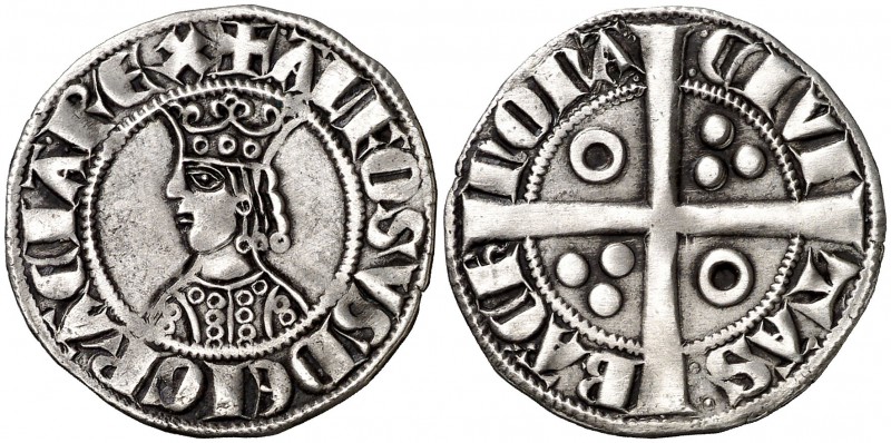 Alfons II (1285-1291). Barcelona. Croat. (Cru.V.S. 331) (Cru.C.G. 2148). 3,13 g....
