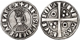 Alfons II (1285-1291). Barcelona. Croat. (Cru.V.S. 331) (Cru.C.G. 2148). 3,13 g. Bella. EBC.