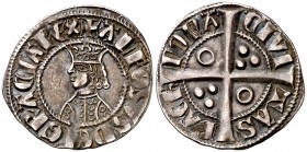 Alfons II (1285-1291). Barcelona. Mig croat. (Cru.V.S. 332) (Cru.C.G. 2149). 1,53 g. Rara. EBC-.