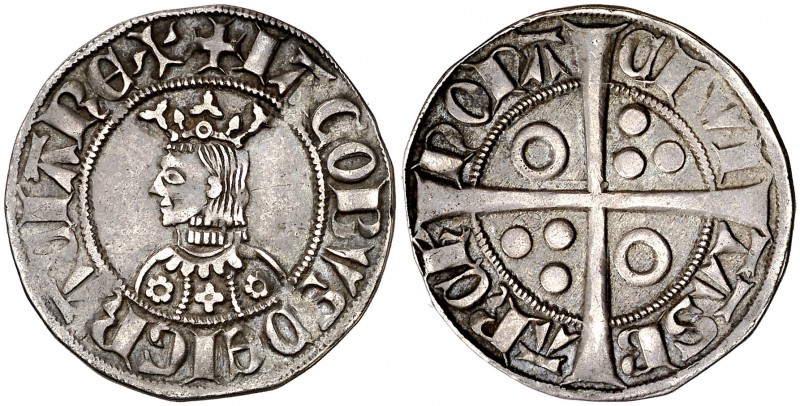 Jaume II (1291-1327). Barcelona. Croat. (Cru.V.S. 338) (Badia 126, mismo ejempla...