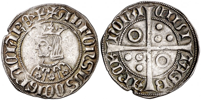 Alfons III (1327-1336). Barcelona. Croat. (Cru.V.S. falta) (Badia 198, mismo eje...