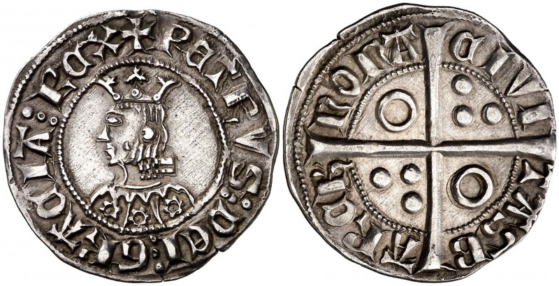 Pere III (1336-1387). Barcelona. Croat. (Cru.V.S. 402) (Badia 224, mismo ejempla...