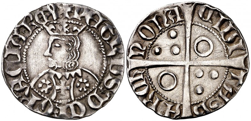 Pere III (1336-1387). Barcelona. Croat. (Cru.V.S. 407.1 var) (Badia 345, mismo e...