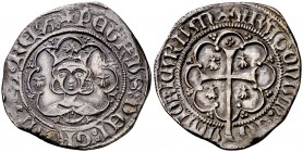 Pere III (1336-1387). Mallorca. Ral. (Cru.V.S. 450 var) (Cru.C.G. 2262a var). 3,77 g. Atractiva. Pátina. Rara y más así. EBC-.