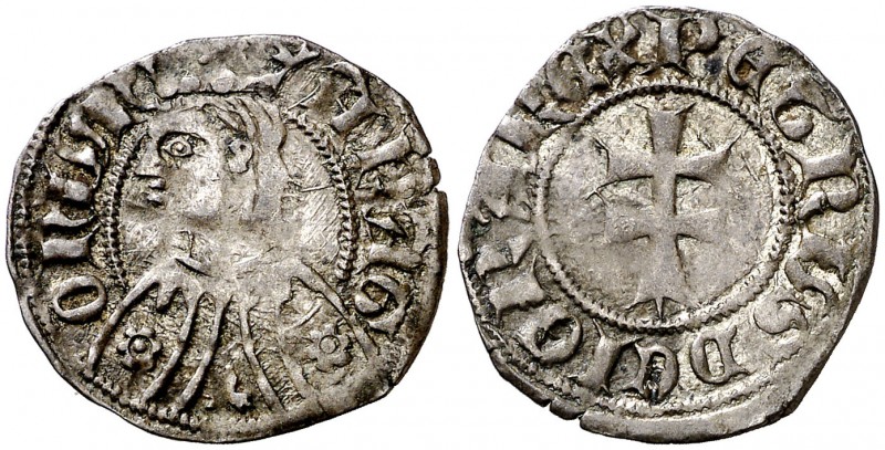 Pere III (1336-1387). Aragón. Dinero jaqués. (Cru.V.S. 463.2) (Cru.C.G. 2276b). ...