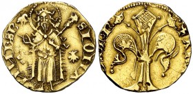 Martí I (1396-1410). Mallorca. Mig florí. (Cru.V.S. falta) (Cru.Comas 59, indica sólo 2 ejemplares en colecciones particulares) (Cru.C.G. 2310a). 1,73...