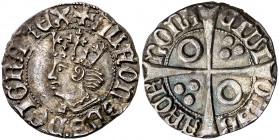 Alfons IV (1416-1458). Barcelona. Croat. (Cru.V.S. 821.1) (Cru.C.G. 2867). 3,19 g. El busto no interrumpe la gráfila. Bella. Pátina. Rara así. EBC-....